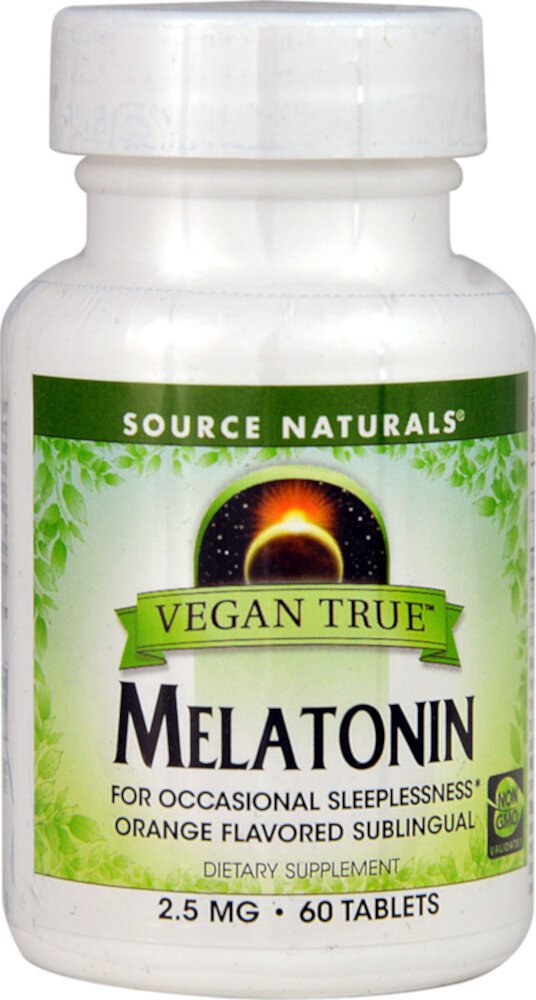 Source Naturals Vegan True™ Мелатонин оранжевый — 2,5 мг — 60 таблеток Source Naturals