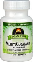 Vegan True™ MethylCobalamin -- 1 mg - 60 Tablets (Таблетки) Source Naturals