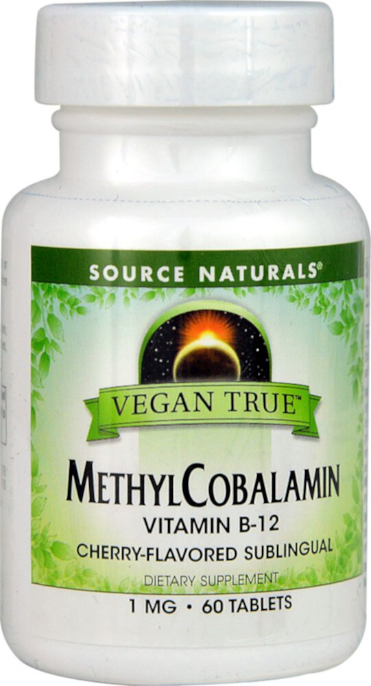 Метилкобаламин Vegan True™ — 1 мг — 60 таблеток Source Naturals