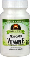 Vegan True™ Vitamin E -- 400 IU - 50 Tablets (Таблетки) Source Naturals