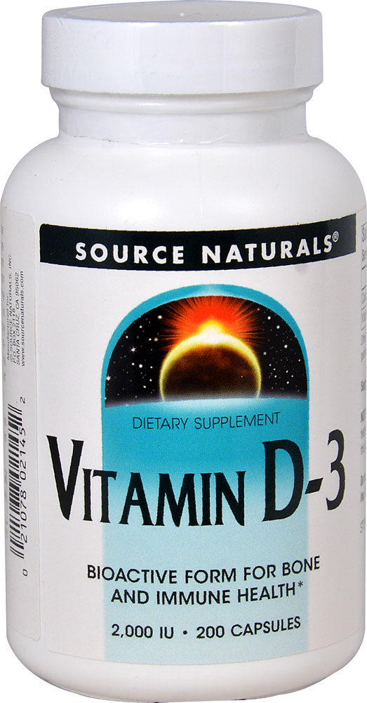 Source Naturals Витамин D-3 – 50 мкг – 200 капсул Source Naturals