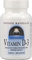 Source Naturals Витамин D-3 – 5000 МЕ – 120 капсул Source Naturals