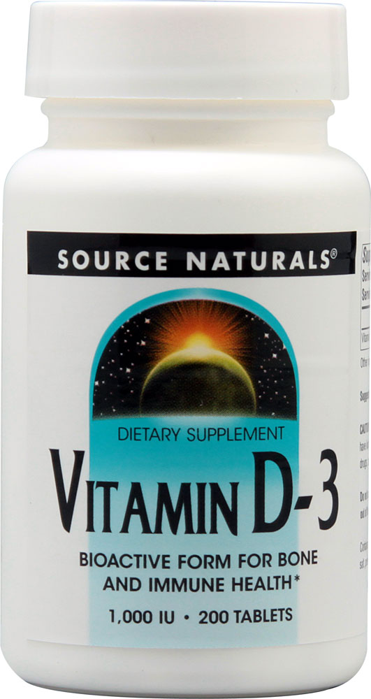 Source Naturals Витамин D-3 – 1000 МЕ – 200 таблеток Source Naturals
