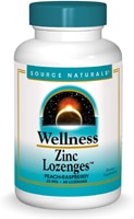 Wellness Zinc Lozenges (Пастилки)™ Peach-Raspberry -- 23 mg - 60 Lozenges Source Naturals