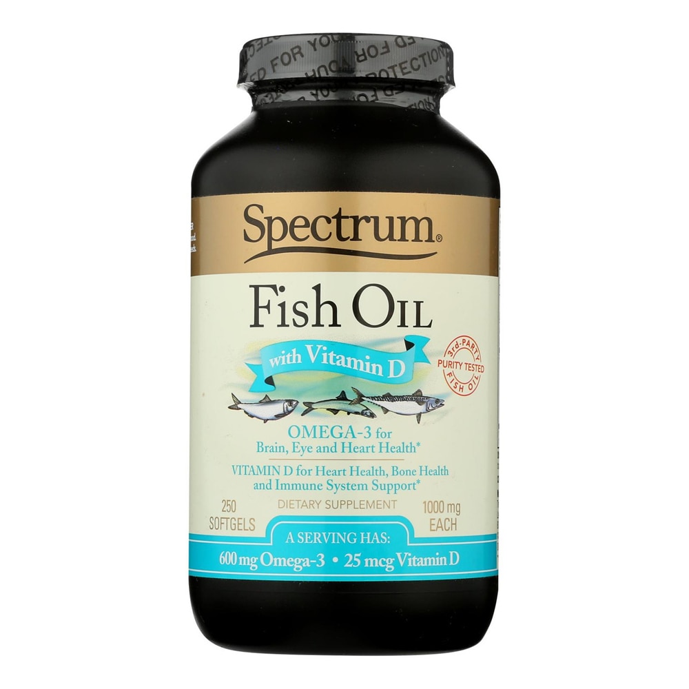 Spectrum Fish Oil с витамином D — 250 мягких желатиновых капсул Spectrum Culinary