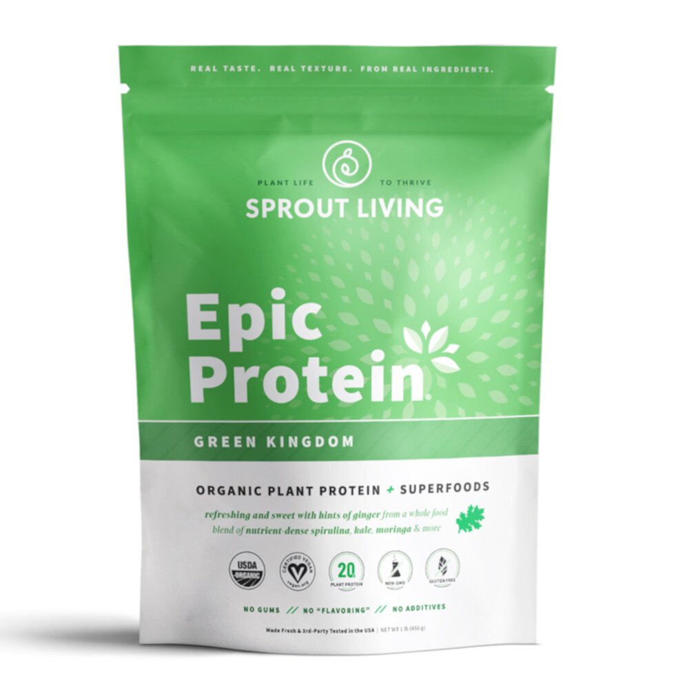 Epic Protein - Organic Plant Protein and Superfoods Green Kingdom -- 16 oz (Унции) Sprout Living