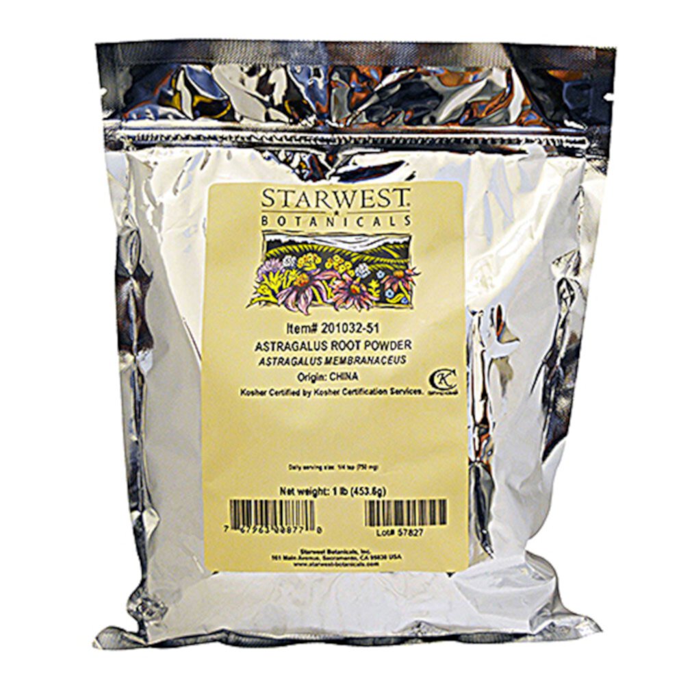 Astragalus Root Powder (Порошок) -- 1 lb (Фунты) Starwest Botanicals