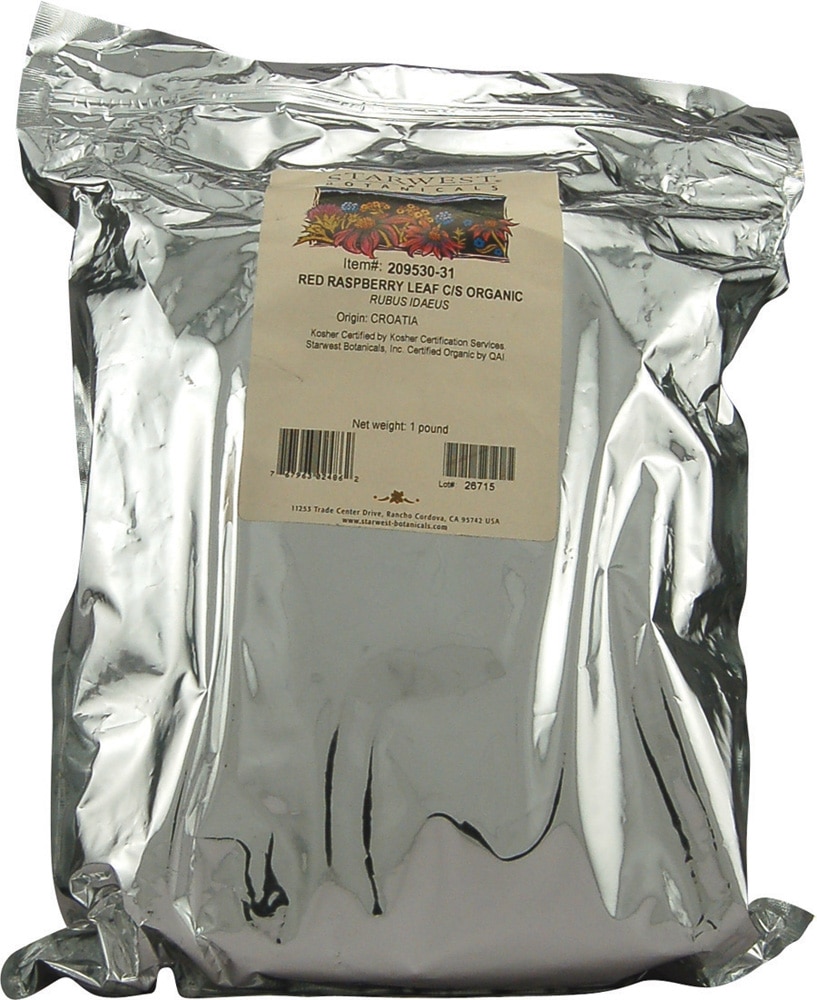 Organic Red Raspberry Leaf Cut and Sifted -- 1 lb (Фунты) Starwest Botanicals