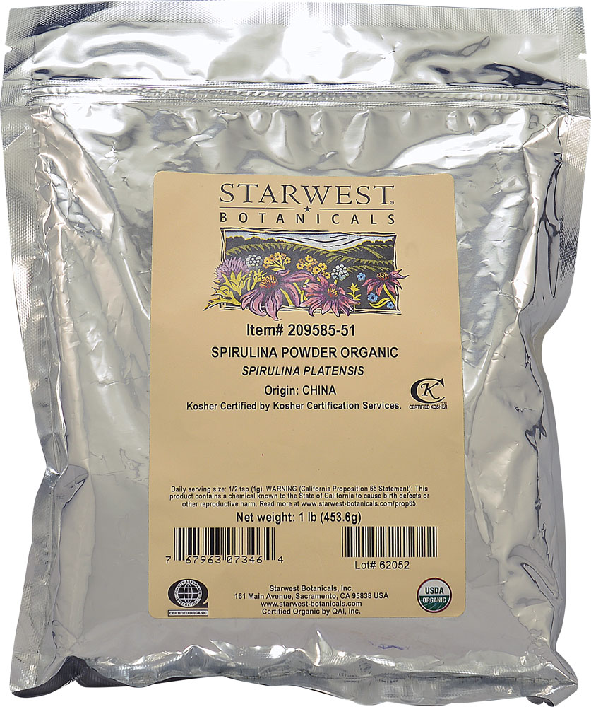 Органический порошок спирулины Starwest Botanicals — 1 фунт Starwest Botanicals