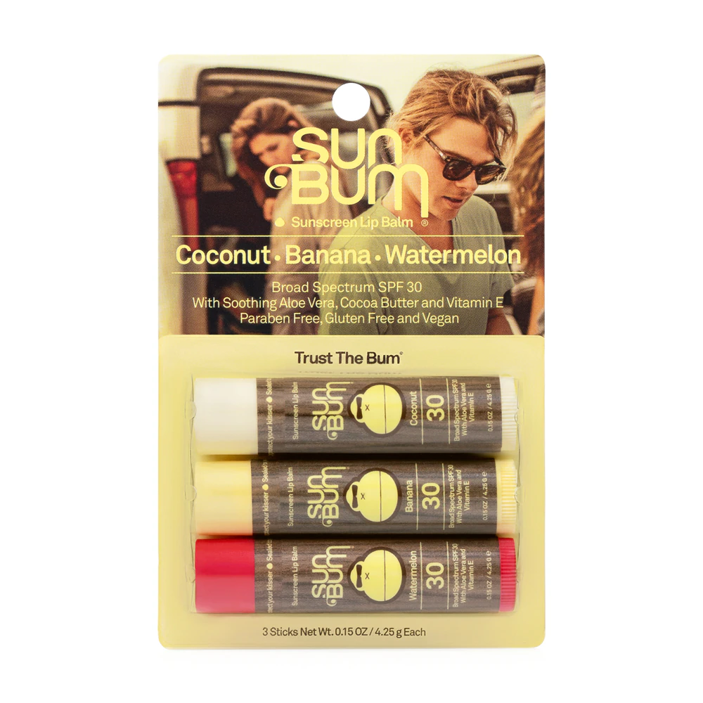Солнцезащитный бальзам для губ Sun Bum Original SPF 30 в ассортименте — 0,15 унции каждый / упаковка из 3 штук Sun Bum