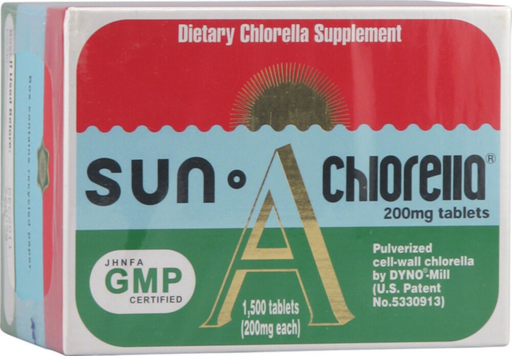 Таблетки Sun Chlorella A — 200 мг — 1500 таблеток Sun Chlorella