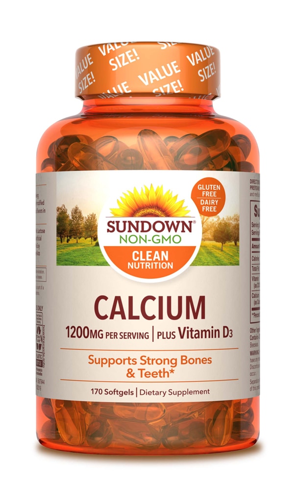 Sundown Naturals Кальций плюс витамин D3 — 170 мягких желатиновых капсул Sundown Naturals