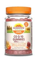 Co Q-10 Gummies Peach Mango — 200 мг — 50 жевательных конфет Sundown Naturals