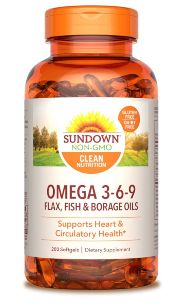 Sundown Naturals Triple Omega 3-6-9 VALUE SIZE -- 200 мягких капсул Sundown Naturals