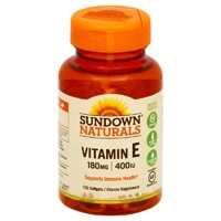 Sundown Naturals Витамин Е — 180 мг — 100 мягких капсул Sundown Naturals