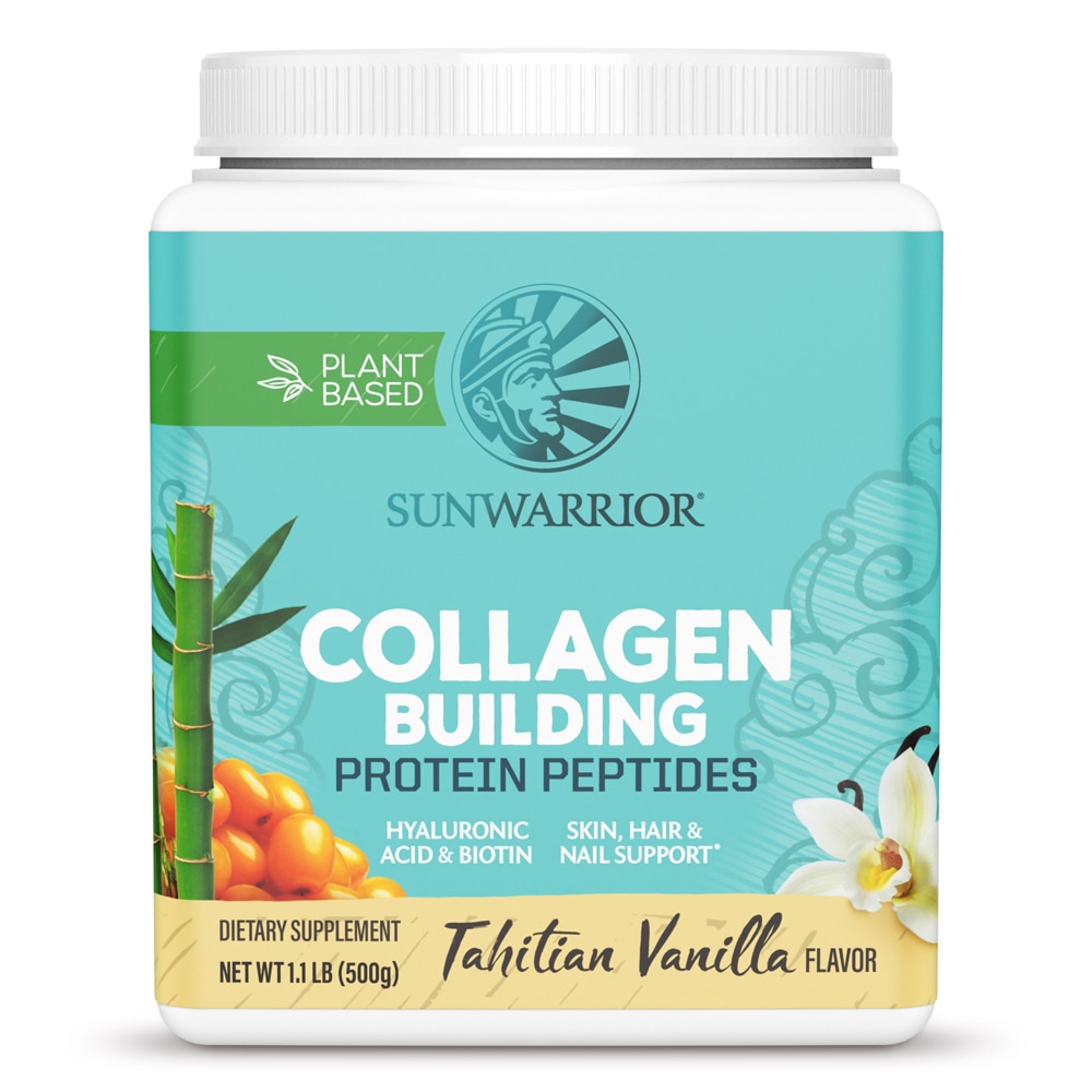 Plant-Based Collagen Building Protein Peptides Tahitian Vanilla -- 17.6 oz (Унции) Sunwarrior