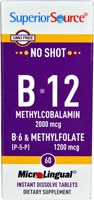 No Shot B-12 B-6 & Methylfolate -- 60 MicroLingual Tablets (Таблетки) Superior Source