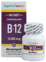 No Shot B-12 Cyanocobalamin -- 10000 mcg - 60 Tablets (Таблетки) Superior Source