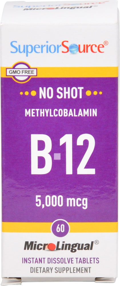 No Shot Methyl B-12 -- 5000 mcg - 60 Tablets (Таблетки) Superior Source