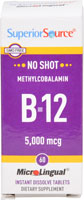 No Shot Methyl B-12 -- 5000 mcg - 60 Tablets (Таблетки) Superior Source