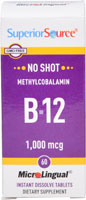 No Shot Methylcobalamin B-12 -- 1000 mcg - 60 Tablets (Таблетки) Superior Source