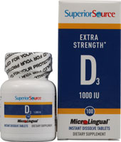 Витамин D3 - 1000 МЕ - 100 таблеток для рассасывания - Superior Source Superior Source