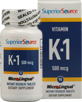 Vitamin K1 -- 500 mcg - 90 Instant Dissolve Tablets (Таблетки) Superior Source