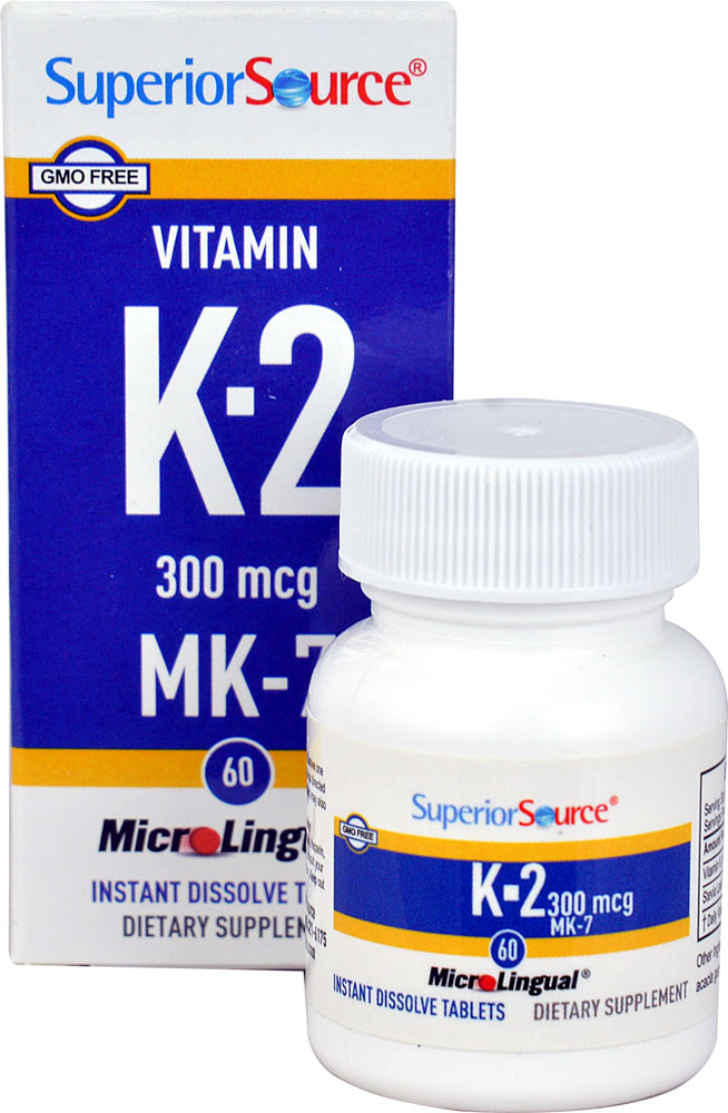 Витамин К2 MK-7 - 300 мкг - 60 микротаблеток для рассасывания - Superior Source Superior Source
