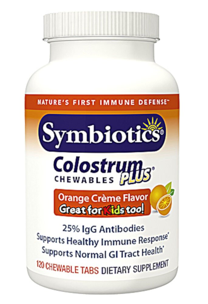 Symbiotics Colostrum Plus® Orange -- 120 жевательных таблеток Symbiotics