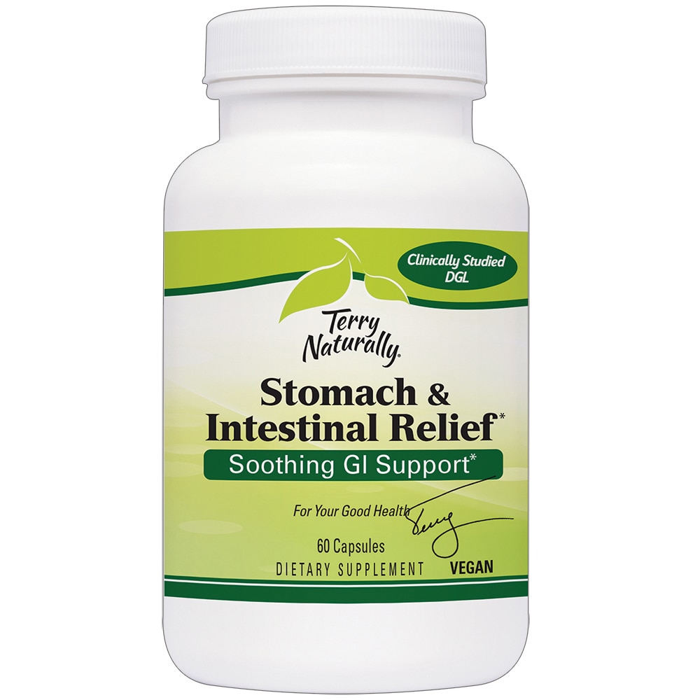 Terry Naturally Stomach & Intestinal Relief - Успокаивающая поддержка желудочно-кишечного тракта -- 60 капсул Terry Naturally