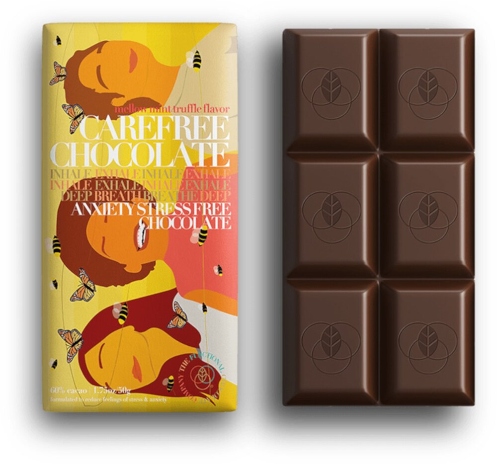 Беззаботный шоколад — 1,75 унции The Functional Chocolate Company