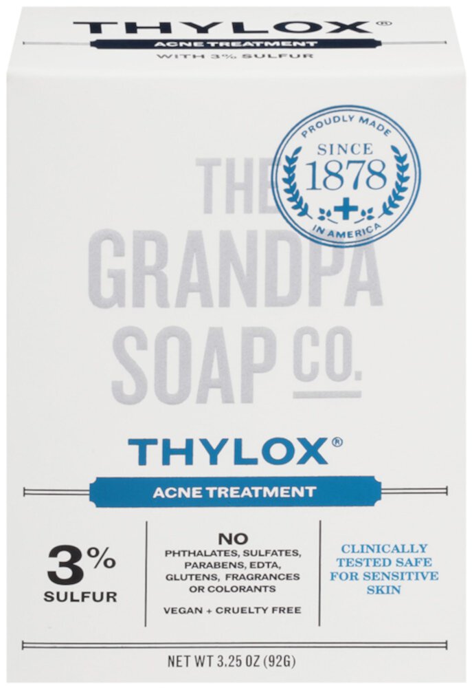 The Grandpa Soap Co Мыло-мыло для лица и тела Thylox Acne Treatment -- 3,25 унции The Grandpa Soap Co.