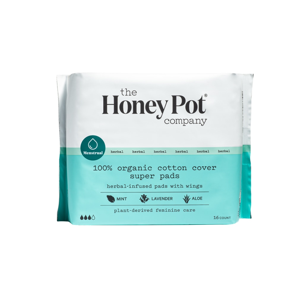 Подушечки Super Pads The Honey Pot из органического хлопка с крылышками -- 16 подушечек The Honey Pot Company