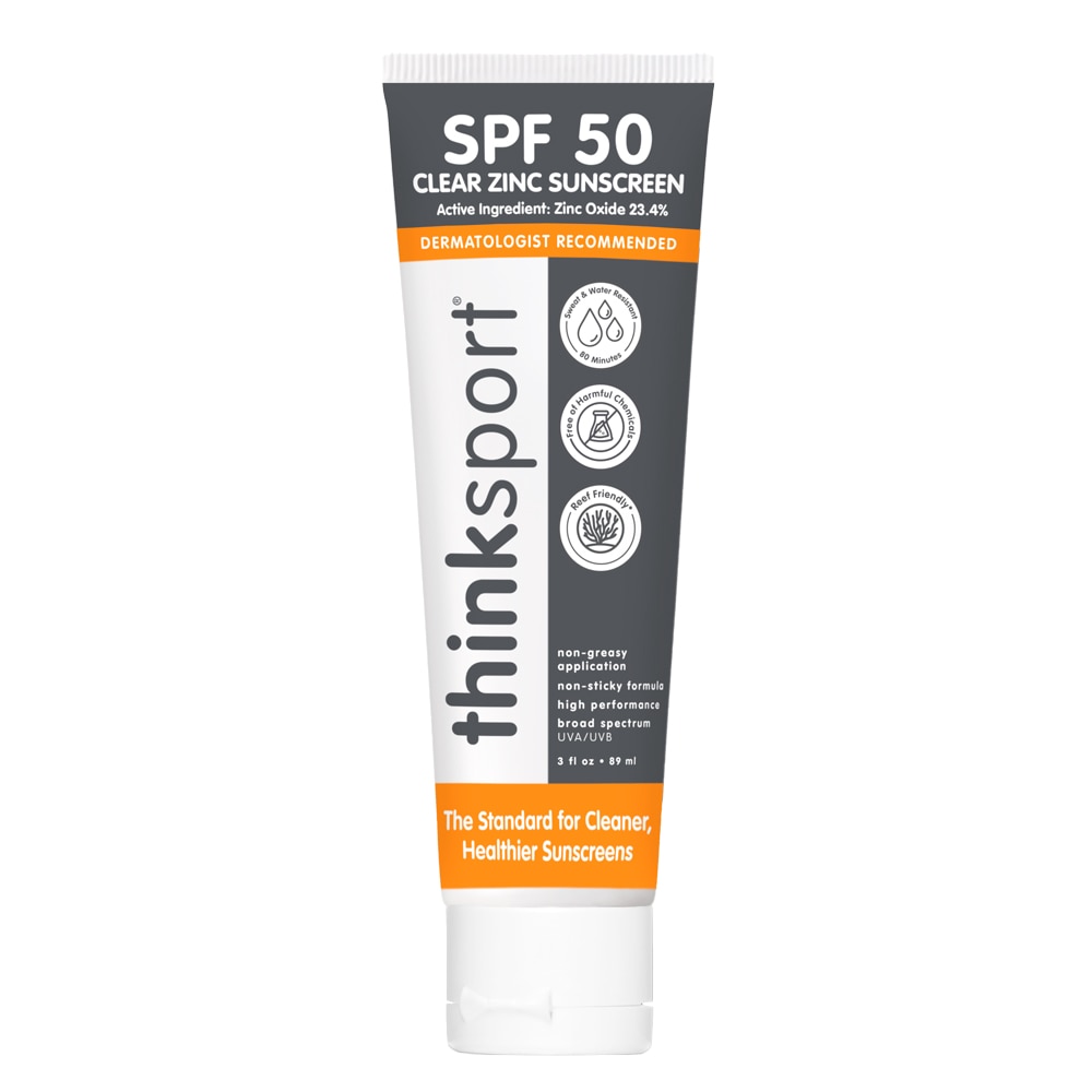 Thinksport Clear Zinc Sunscreen SPF 50 — 3 жидких унции Thinksport