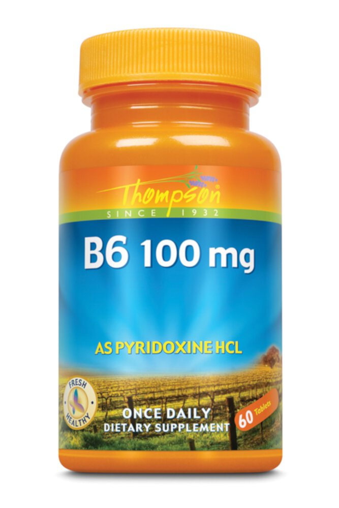 Thompson B 6 в виде пиридоксина гидрохлорида — 100 мг — 60 таблеток Thompson