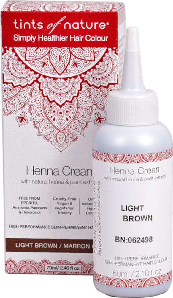 Крем-краска для волос Tints of Nature Henna светло-коричневый - 2,46 жидких унций Tints of Nature