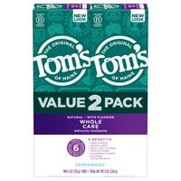 Tom's of Maine Anticavity Toothpaste Whole Care Peppermint - 4 унции каждая / упаковка из 2 шт. Tom's of Maine