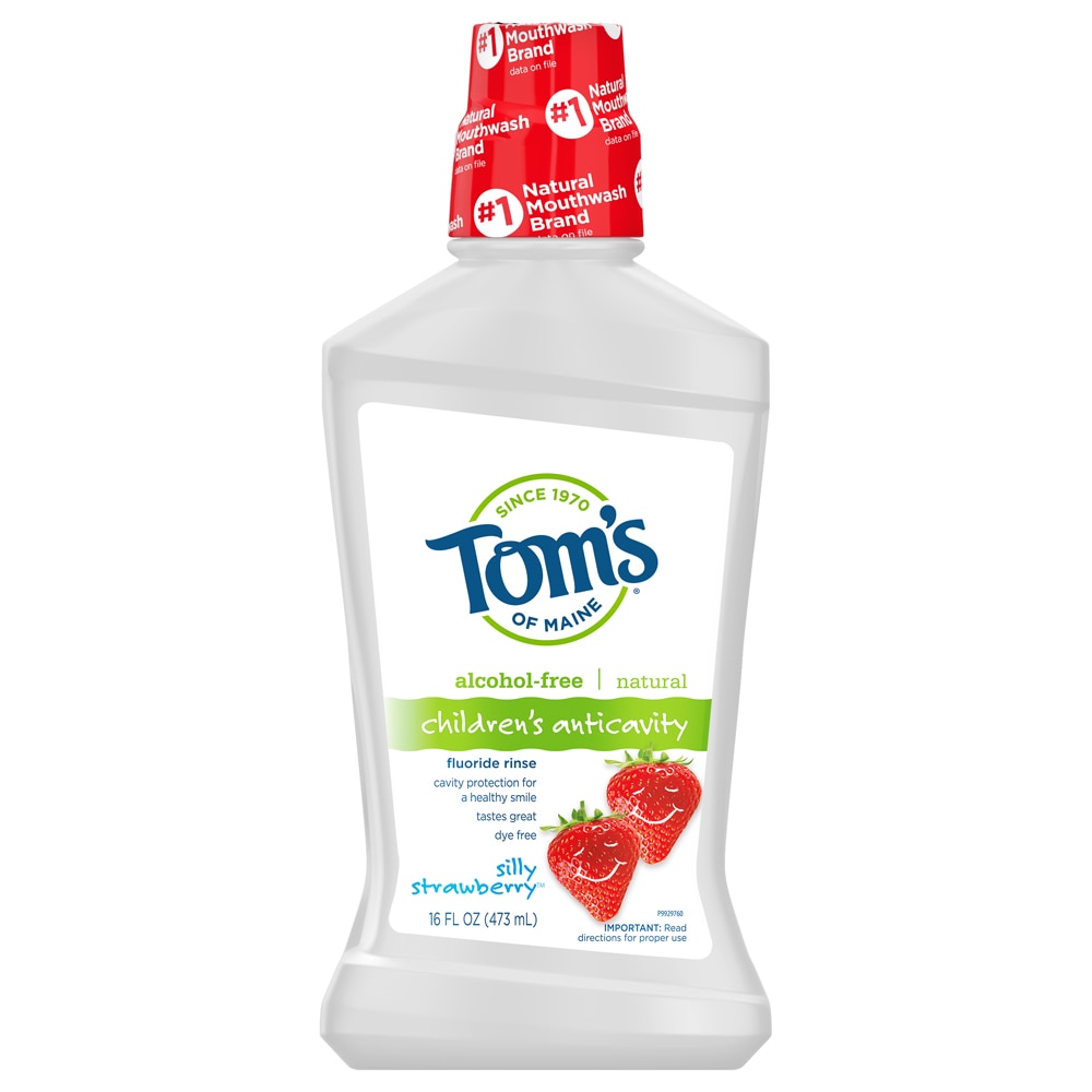 Детское Средство для Полоскания Рта Tom's of Maine Silly Strawberry -- 16 fl oz Tom's of Maine