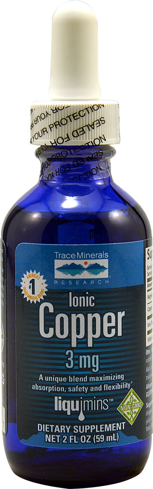 Ionic Copper Dietary Supplement -- 3 mg - 2 fl oz (Жидкие унции) Trace Minerals ®