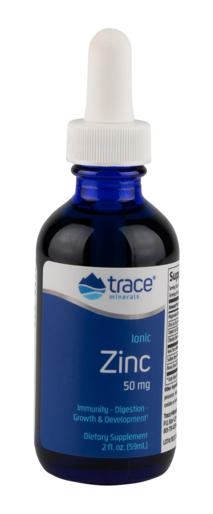 Trace Minerals Research Пищевая добавка с ионным цинком — 50 мг — 2 жидких унции Trace Minerals ®