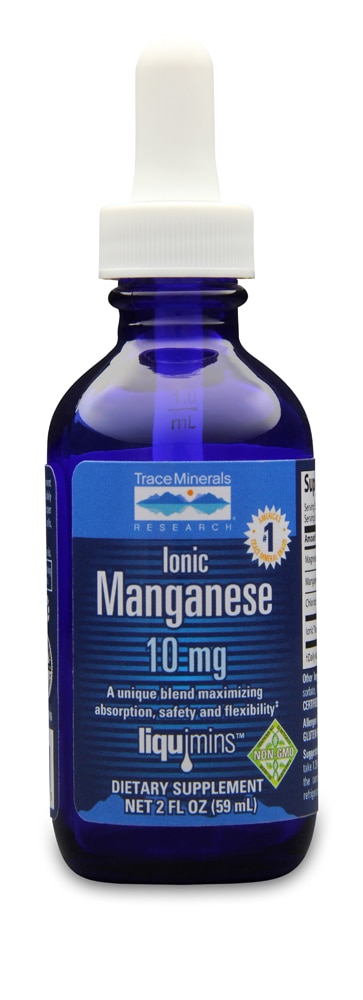 Trace Minerals Research Пищевая добавка с ионным марганцем — 10 мг — 2 жидких унции Trace Minerals ®