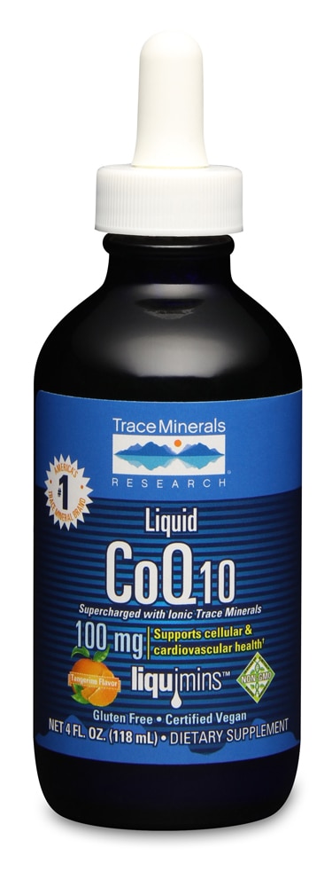Trace Minerals Research Liquid CoQ10 Пищевая добавка Мандарин — 100 мг — 4 жидких унции Trace Minerals ®