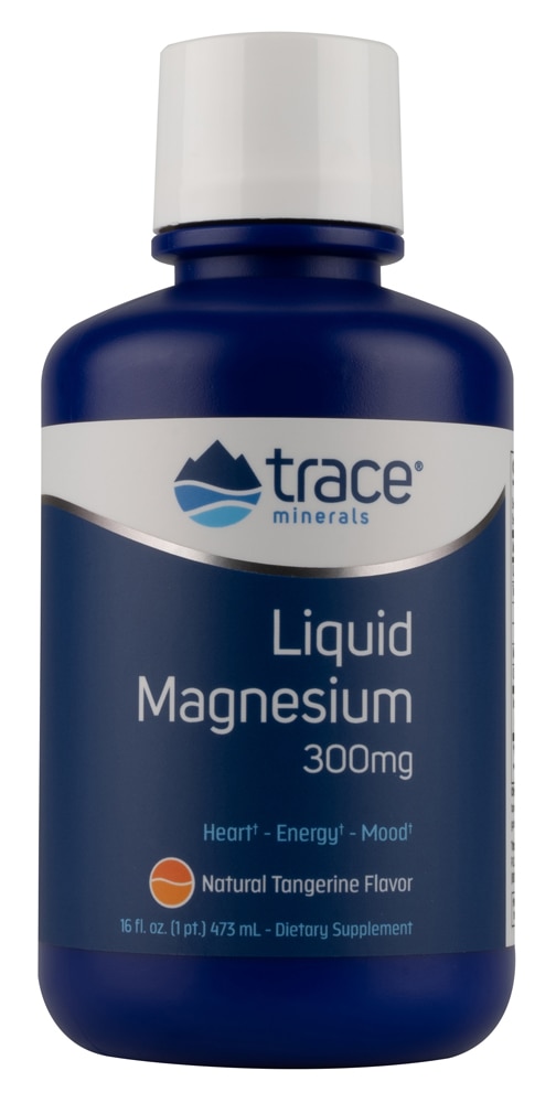 Liquid (Жидкость) Magnesium Natural Tangerine -- 300 mg - 16 fl oz (Жидкие унции) Trace Minerals ®