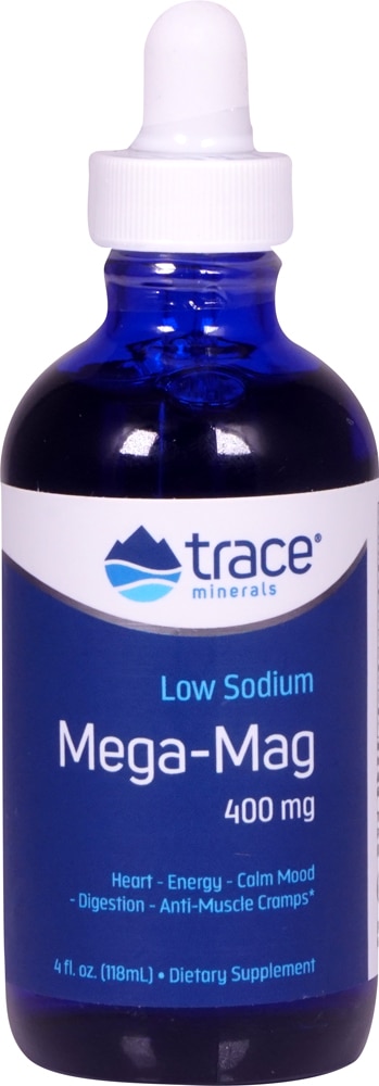 Mega-Mag Liquid Magnesium Low Sodium - 400 мг - 118 мл - Trace Minerals Trace Minerals ®