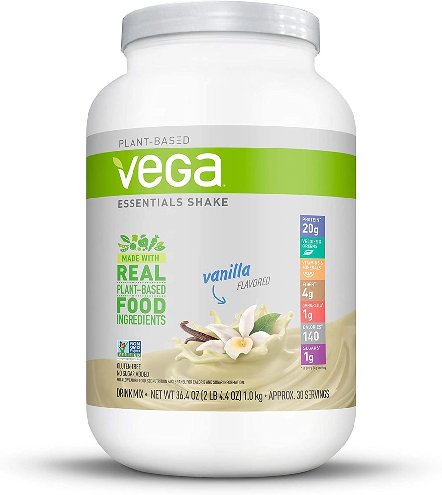 Vega Essentials Shake Порошок на растительной основе с ванилью — 30 порций Vega