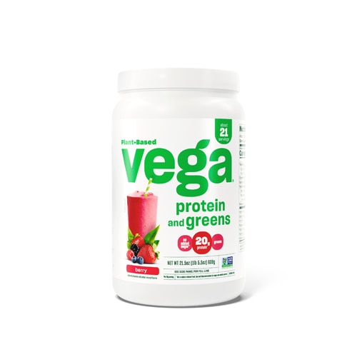 Protein and Greens Vegan Protein Powder Berry — 21 порция Vega