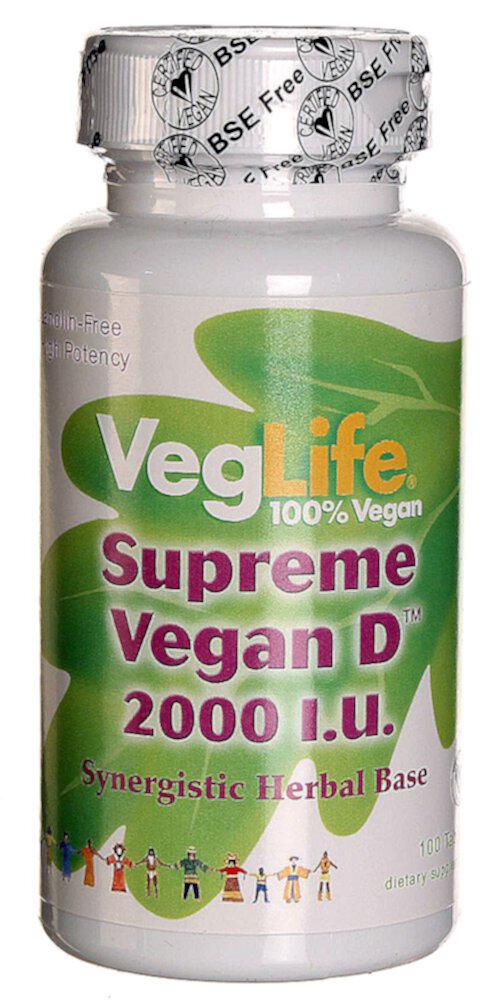 Supreme Vegan D™ -- 2000 IU - 100 Tablets (Таблетки) VegLife