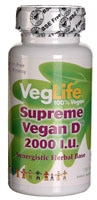 Supreme Vegan D™ -- 2000 IU - 100 Tablets (Таблетки) VegLife