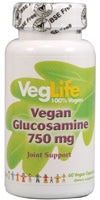 Vegan Glucosamine -- 750 mg - 60 Vegan Capsules (Веганские капсулы) VegLife