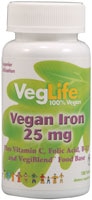 Vegan Iron -- 25 mg - 100 Tablets (Таблетки) VegLife